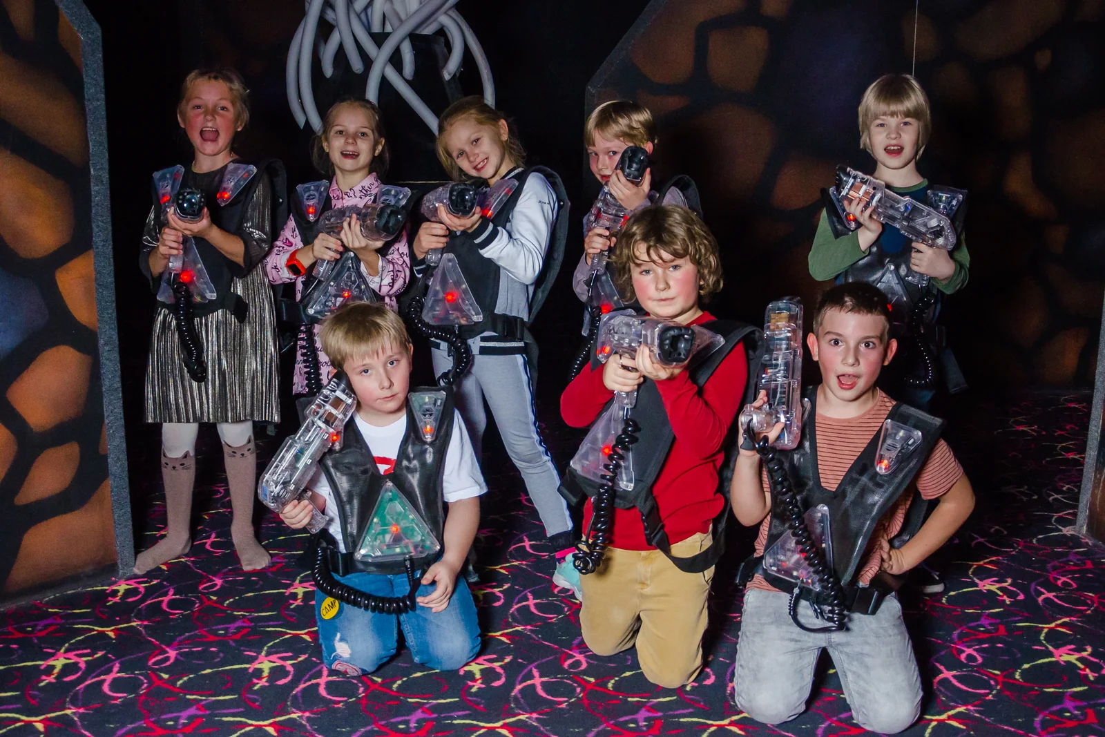Общее фото детской команды в LaserLand